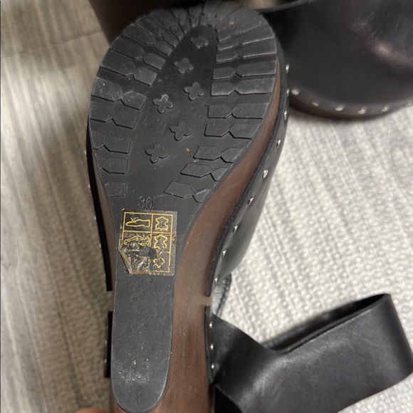 See By Chloe Black Leather Wedge Women's Sandals Size 36 - Picture 6 of 8